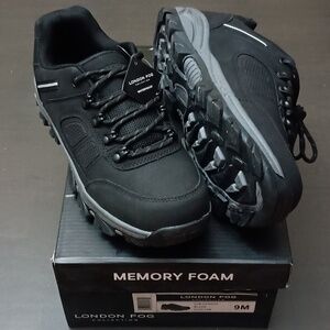 London Fog Hendon Men's Waterproof Black Athletic Shoes With Memory Foam